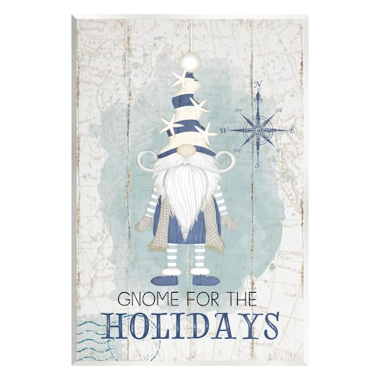 Stupell Industries Gnome For The Holidays Nautical Wall Plaque Art